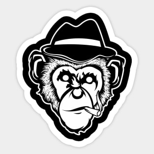 Monkey Head Smoking Sticker